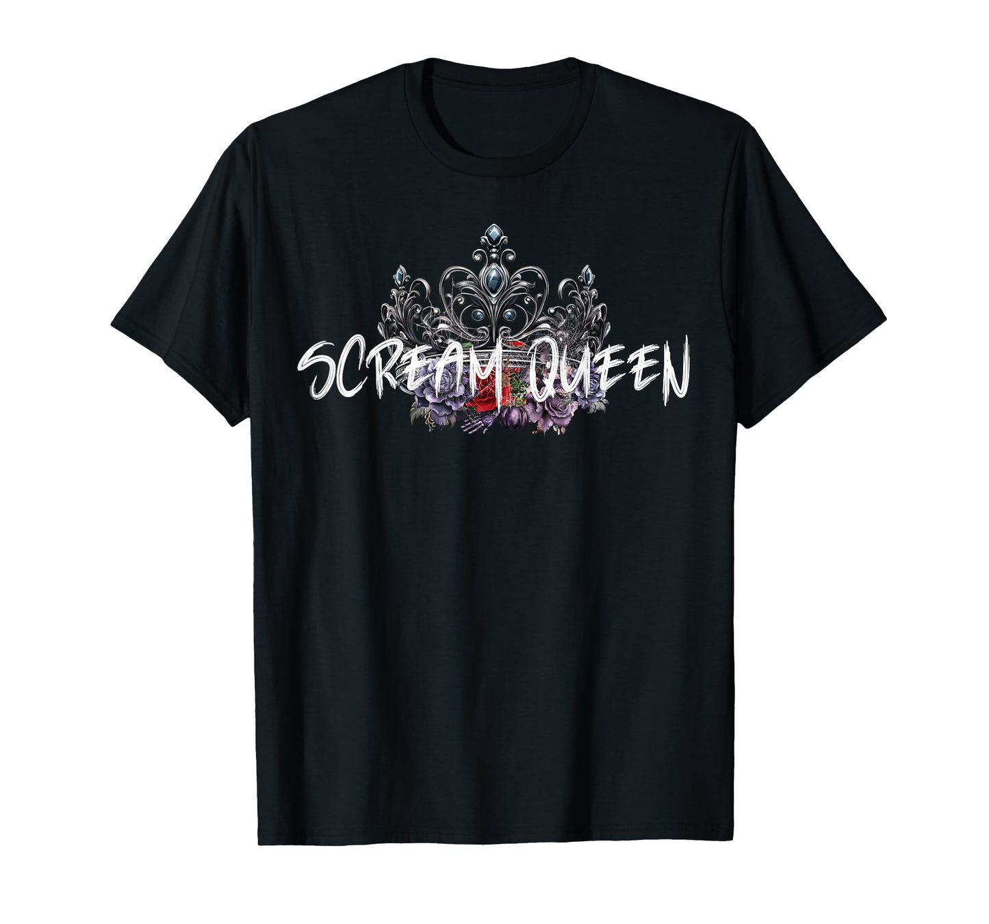 Scream Queen Halloween Spooky Scary Gothic Crown Horror film T-Shirt