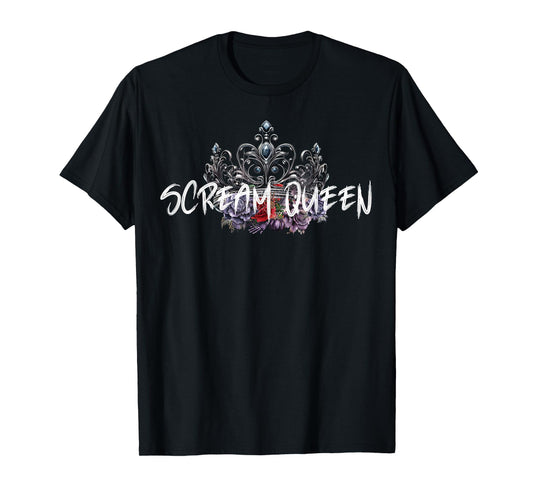 Scream Queen Halloween Spooky Scary Gothic Crown Horror film T-Shirt