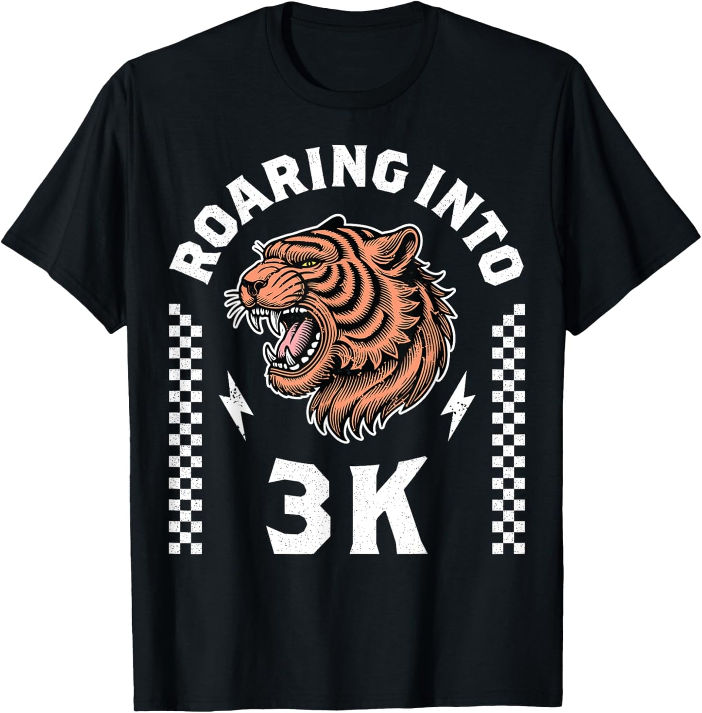 Roaring Into 3K Roaring Tiger Back to School Boy Girl Funny T-Shirt