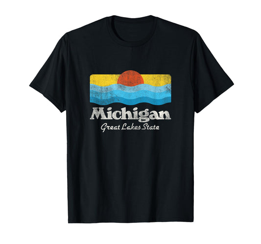 Retro Michigan Great Lakes State T-Shirt T-Shirt