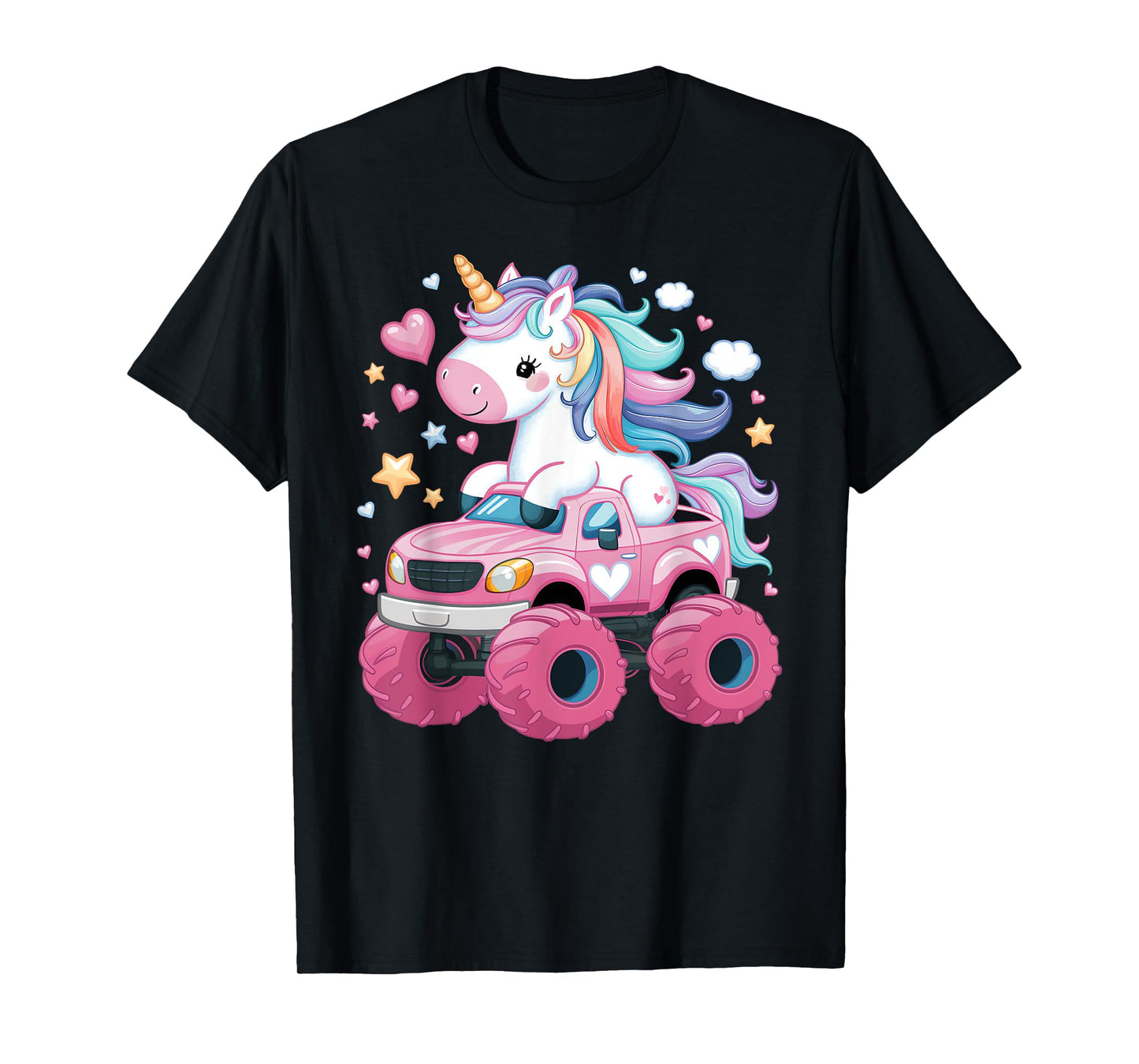 Monster Truck Unicorn Birthday Party Girl Monster Truck T-Shirt