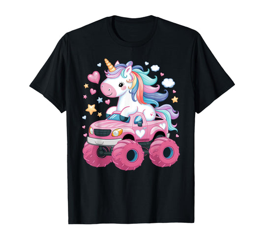Monster Truck Unicorn Birthday Party Girl Monster Truck T-Shirt