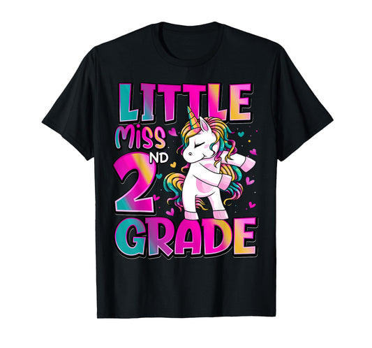 Little Miss 2nd Grade Unicorn Back To School 2nd Grade Girls T-Shirt