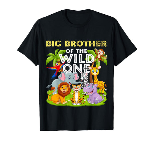 Big Brother Of The Wild One Birthday Animal Safari Jungle T-Shirt
