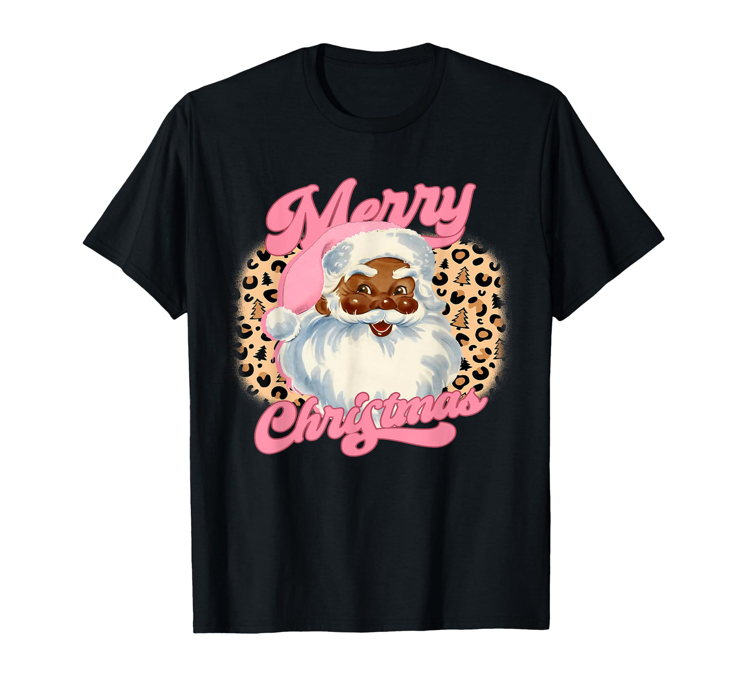 Christmas Santa Claus Black Xmas African American Women Girl T-Shirt