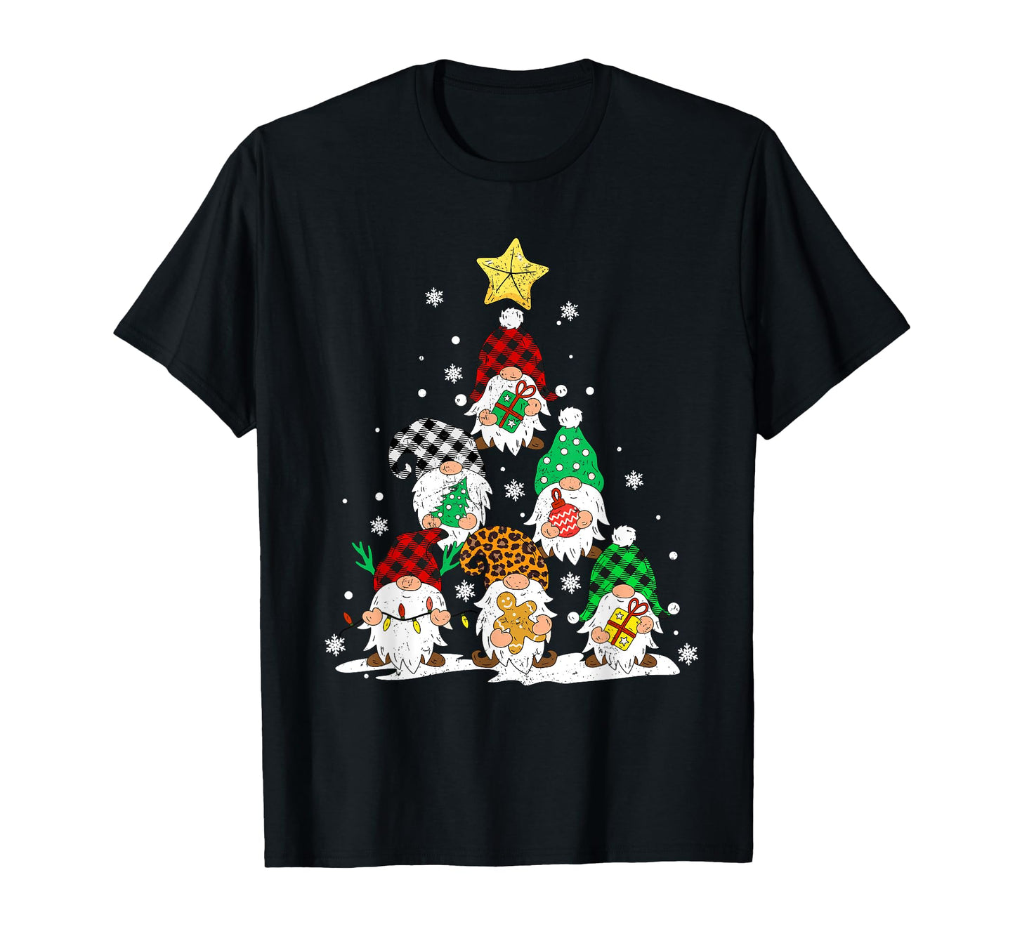 Cute Gnomes Christmas Tree Lights Gnomies Gnome Xmas Holiday T-Shirt
