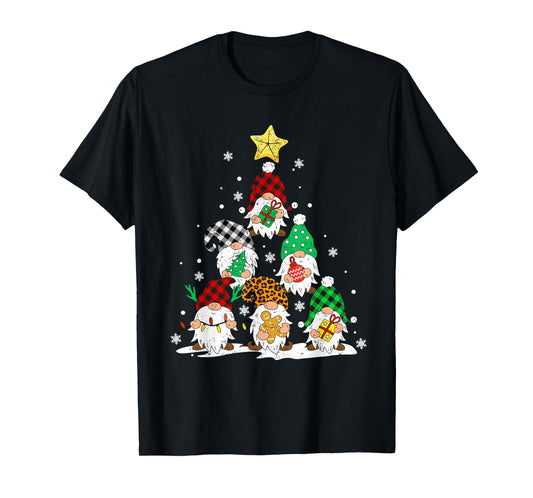 Cute Gnomes Christmas Tree Lights Gnomies Gnome Xmas Holiday T-Shirt