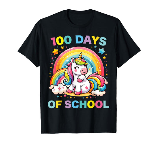 100 Days of School Unicorn Girls Teacher 100th Day of School T-Shirt