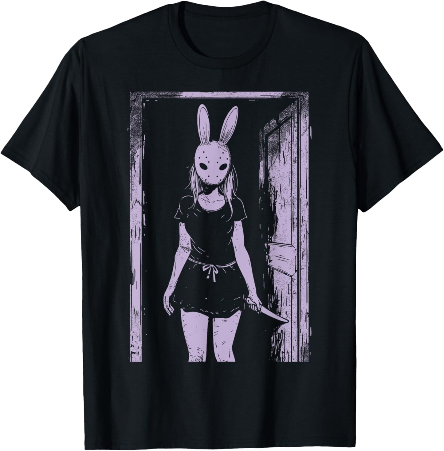 Horror Girl Bunny Mask Slasher Rabbit Pastel Goth Creepy T-Shirt