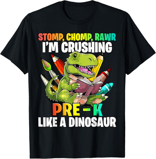 Dinosaur Pre-K Back to School First Day of School Boys T-Shirt