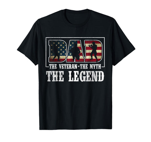Mens The Veteran The Myth The Legend T-shirt Veteran Dad Gif