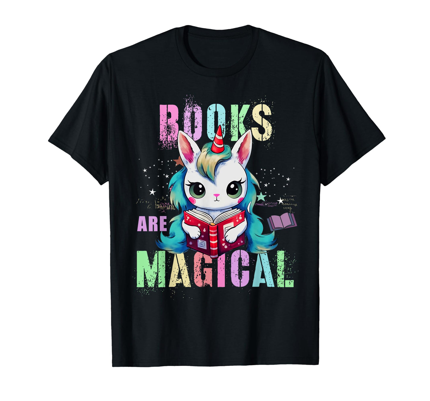 Cute BOOKS ARE MAGICAL Unicorn School Library Squad Reading T-Shirt