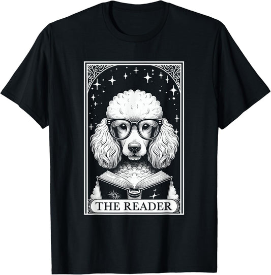 Tarot Card Vintage Poodle Dog Book Lover The Reader T-Shirt