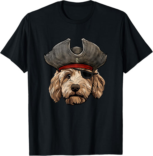 Funny Pirate Goldendoodle Dog T-Shirt