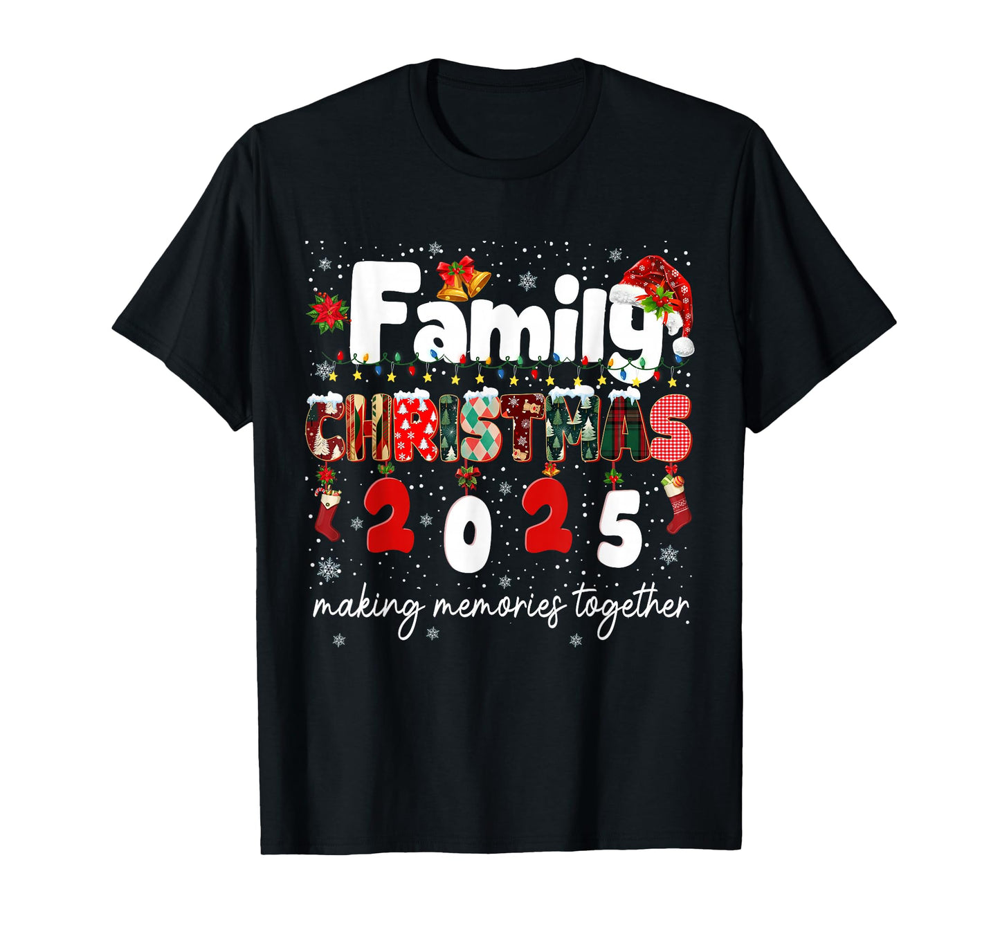 Plaid Family Christmas 2025 Matching Tee Making Memories Pjs T-Shirt