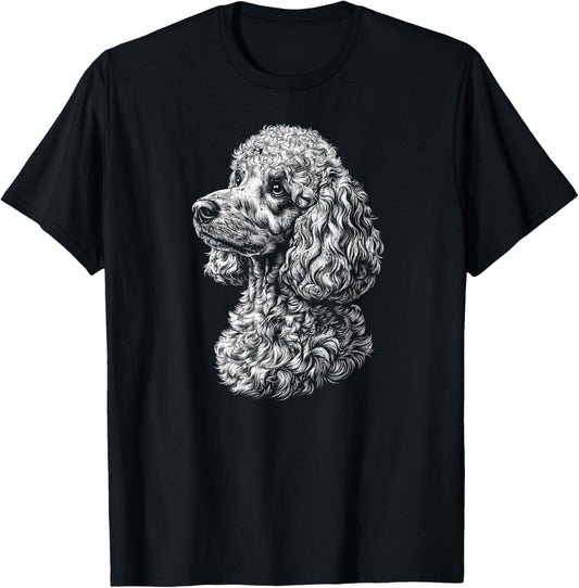 Poodle Dog Silhouette Pet Lovers Vintage Retro T-Shirt