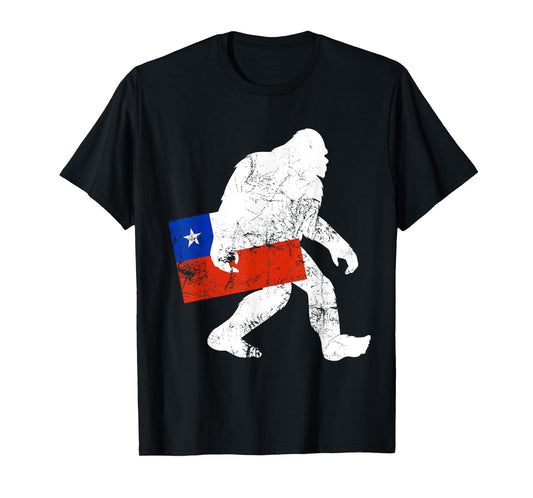 Funny Chilean Bigfoot Chile Flag Sasquatch T-Shirt