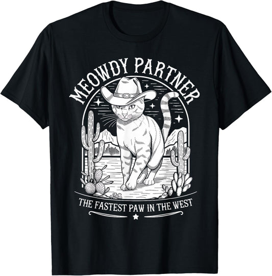 Cat Cowboy Western Meowdy Partner Funny Kitten Desert T-Shirt