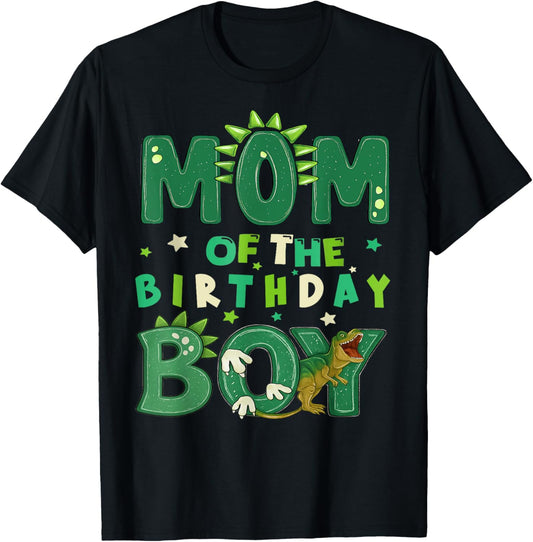 Mom Of The Birthday Boy T Rex Dinosaur Family Party Womens T-Shirt