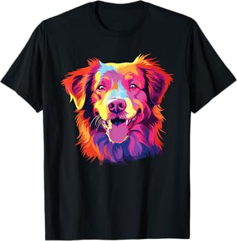 Watercolor Colorful Nova Scotia Duck Tolling Retriever Dog T-Shirt