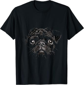 Pug for Dog Mom Dad Funny Cute Black Pug T-Shirt for Men Women Kids