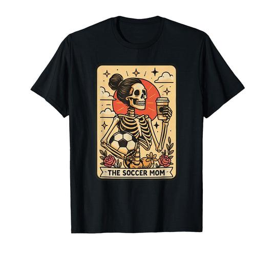 Vintage Funny The Soccer Mom Tarot Card Skeleton Halloween T-Shirt