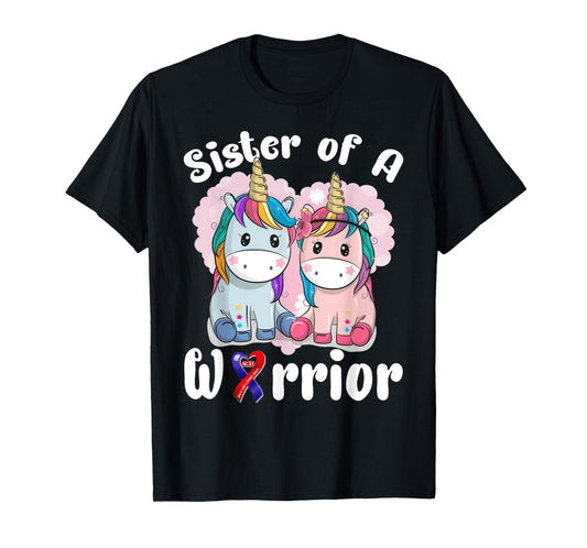 Sister Of A Heart Warrior CHD Awareness Week Unicorn T-Shirt
