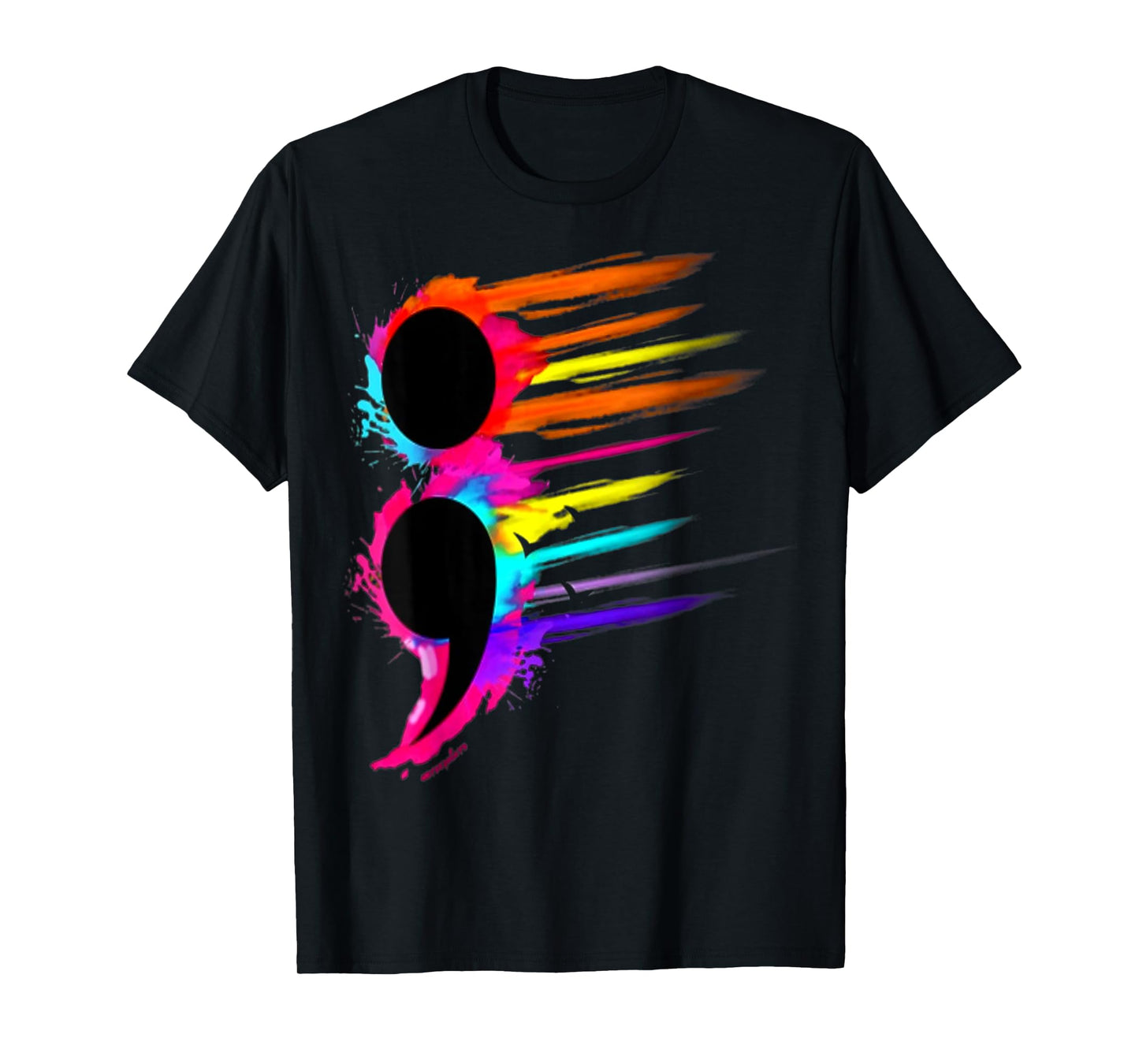 Suicide Prevention Semicolon Retro Colorful Birds T-Shirt