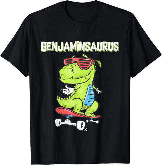 BENJAMINSAURUS shirt name birthday gift dinosaur t rex T-Shirt