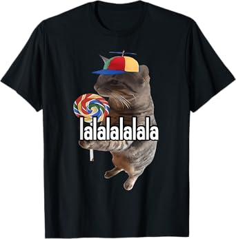 Silly Cat With Lollipop Meme T-Shirt