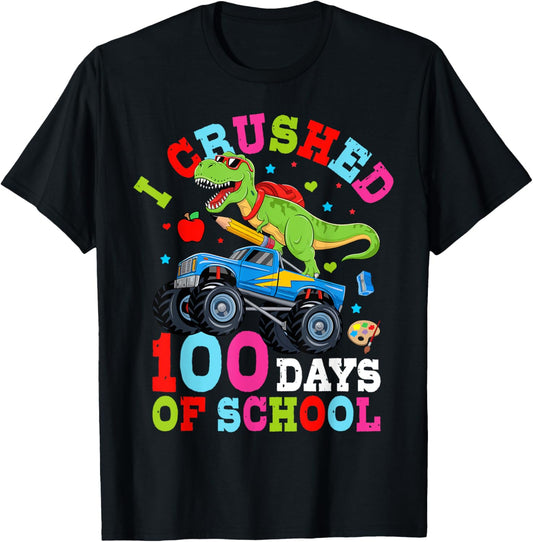 100 Days of School T-Rex Boys Girls Kids 100th Day Teacher T-Shirt