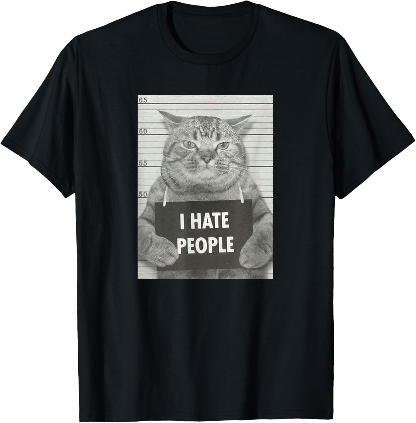 Cat-Themed T-Shirt for Women, Black, Small