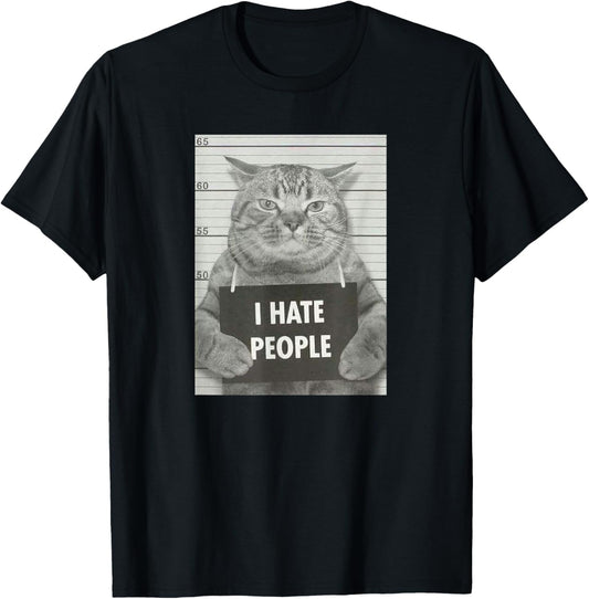 Cat-Themed T-Shirt for Women, Black, Small