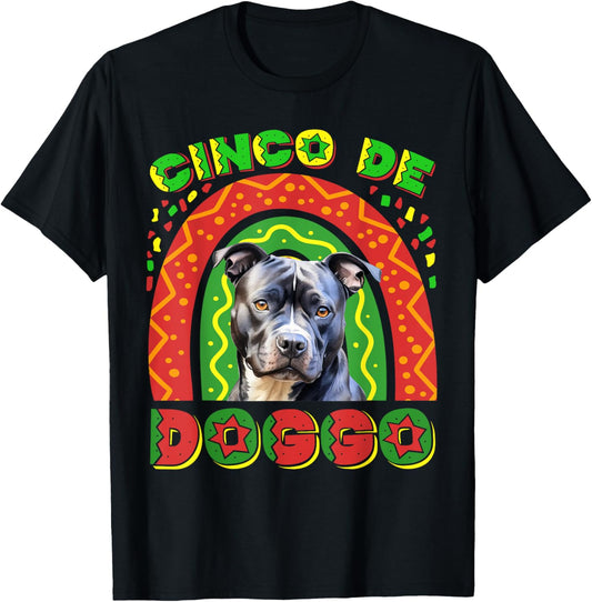 Cinco De Doggo Pitbull Dog Mexican Fiesta T-Shirt