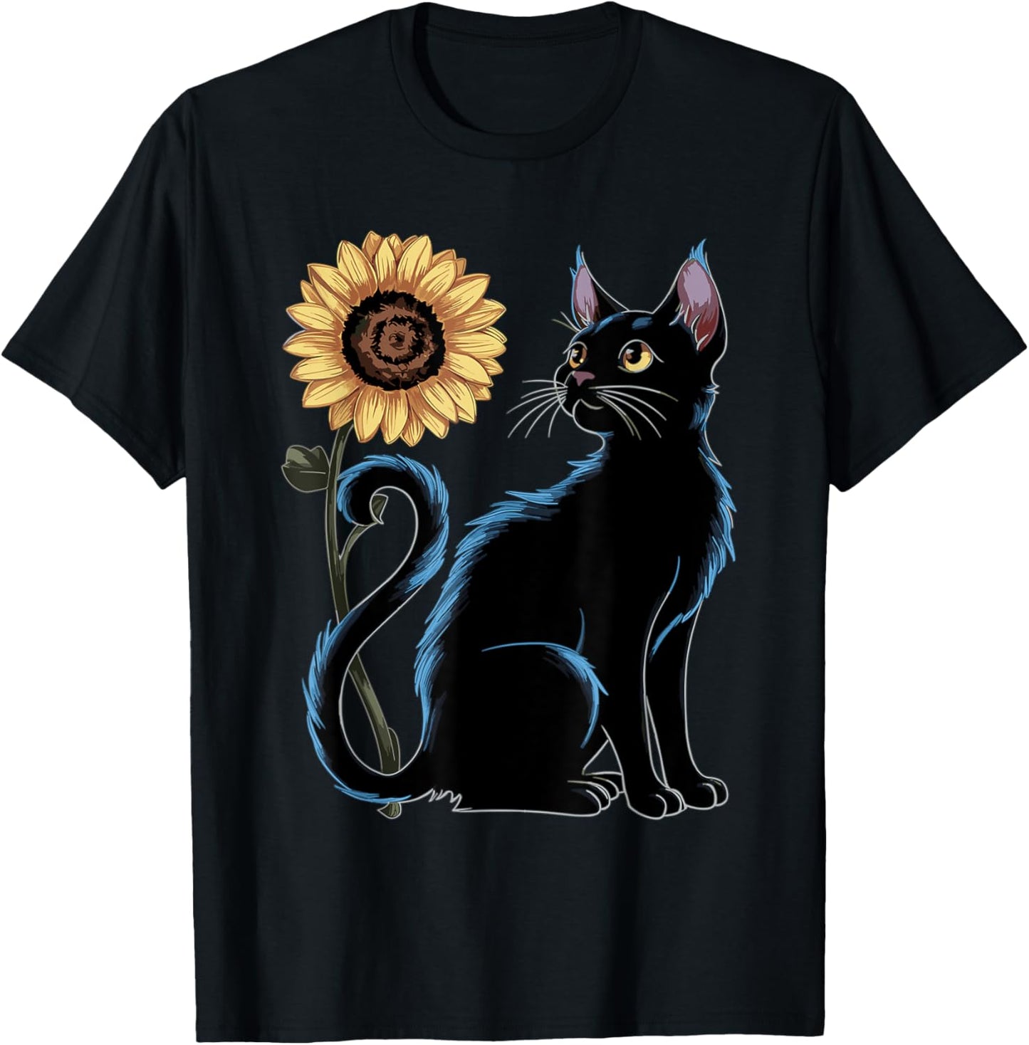 Cat Sunflower Lovers Cat T-Shirt