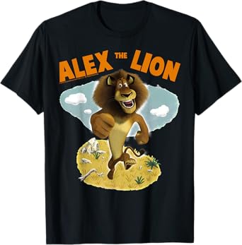 Madagascar Alex The Lion Desert Text Poster T-Shirt