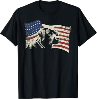 Patriotic USA Flag Black Labrador gift for Lab Owners T-Shirt
