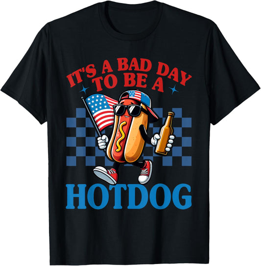 Funny Retro It’s A Bad Day To Be A Hot Dog Lover 4th Of July T-Shirt