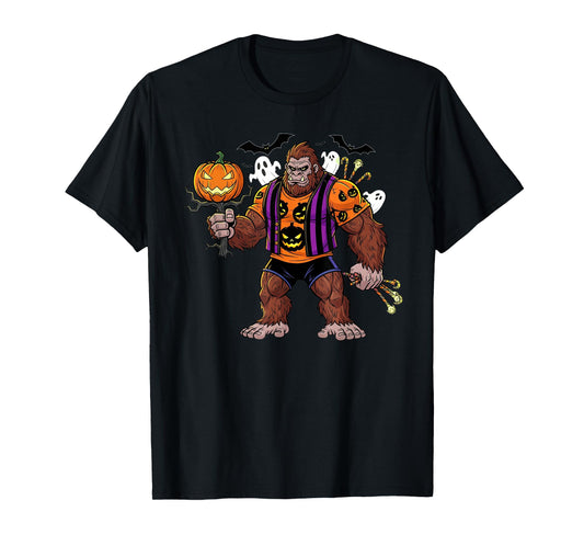 Bigfoot Halloween Sasquatch Pumpkin Ghost Costume Men T-Shirt