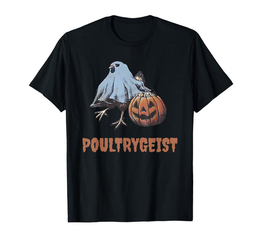 Poultrygeist Halloween Chicken Ghost T-Shirt