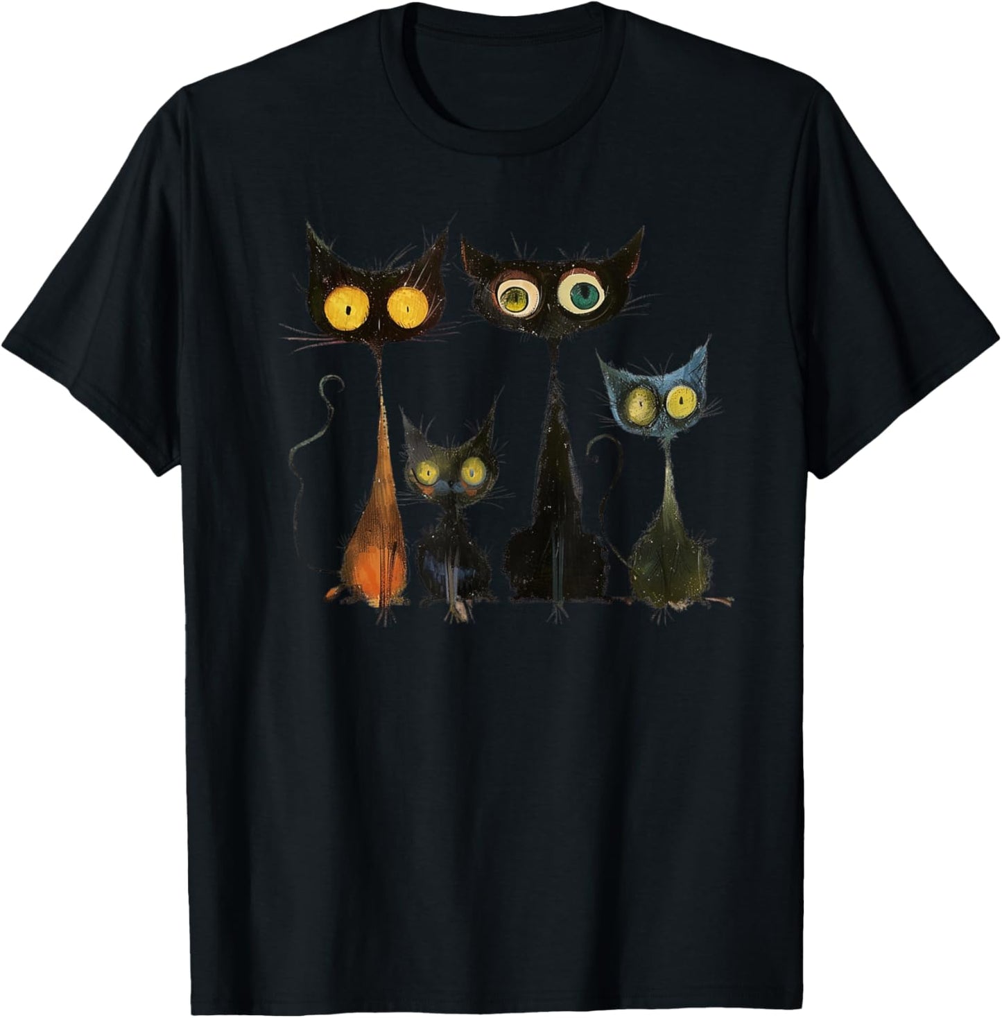 Whimsical Mid-Century Modern Look Cats 50& 60s Style T-Shirt