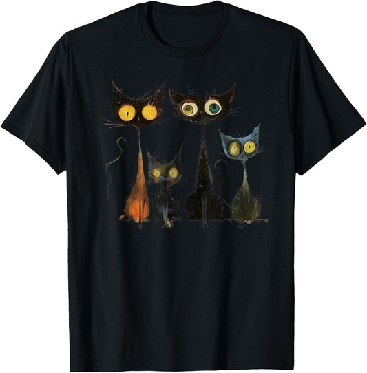 Whimsical Mid-Century Modern Look Cats 50& 60s Style T-Shirt