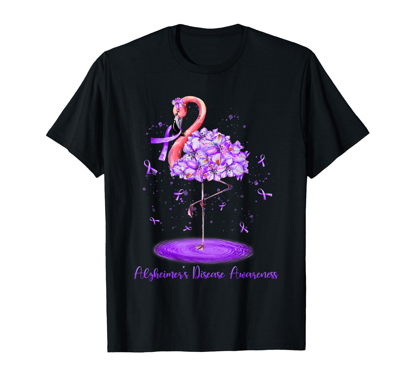 Purple Flamingo Alzheimers Disease Awareness Month November T-Shirt