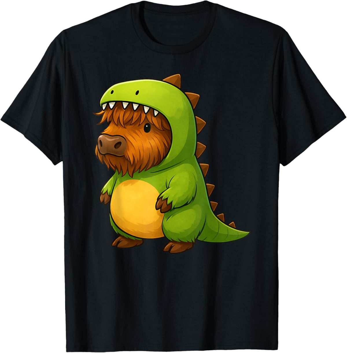 Highland Cow Dinosaur Costume Trex Animal Lover Boys Girls T-Shirt