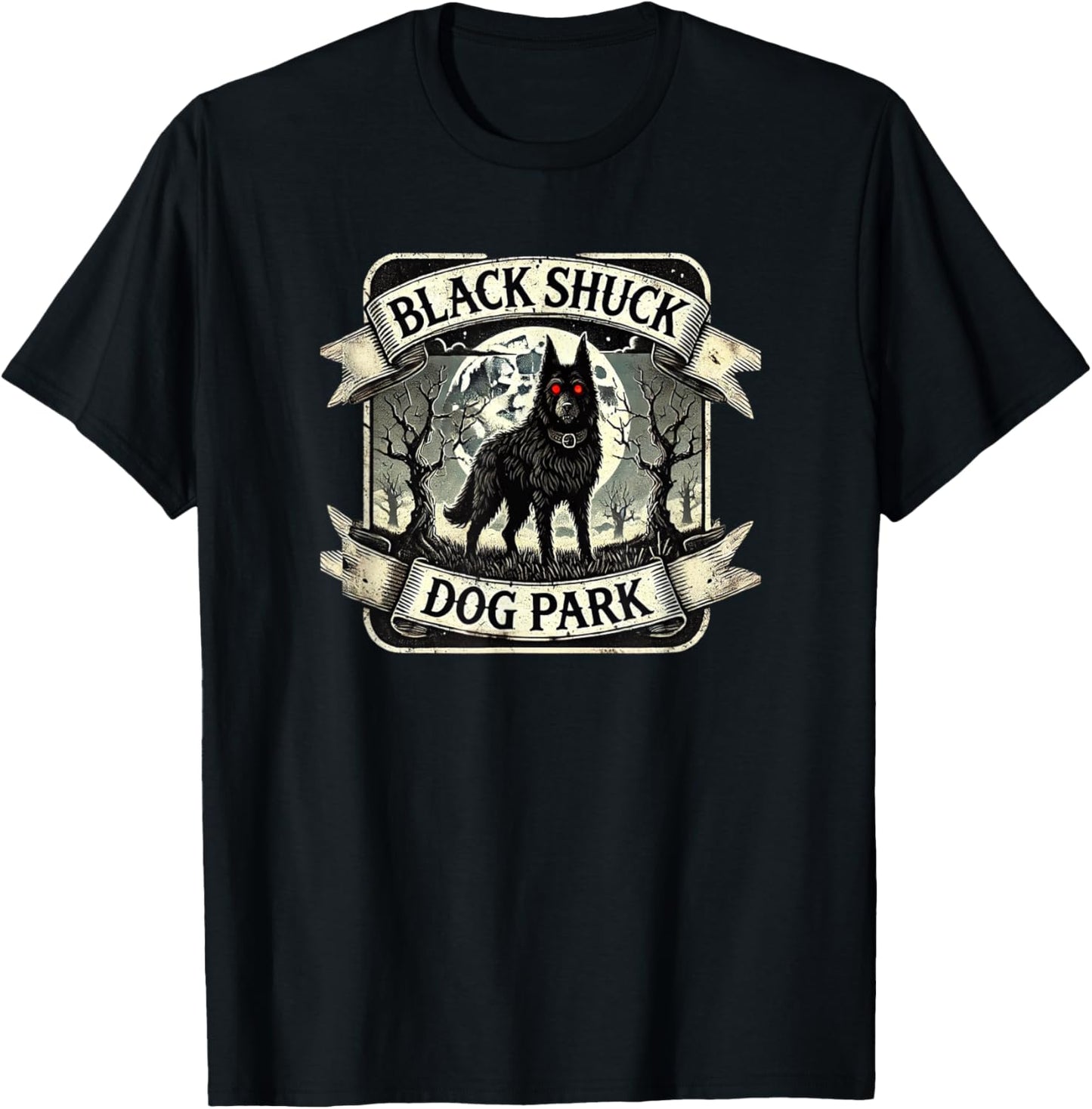 Black Shuck, The dog park - Funny Graphic Tee T-Shirt