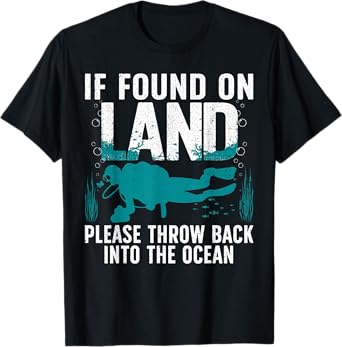 Funny Scuba Diving Art For Men Women Snorkeling Scuba Diver T-Shirt