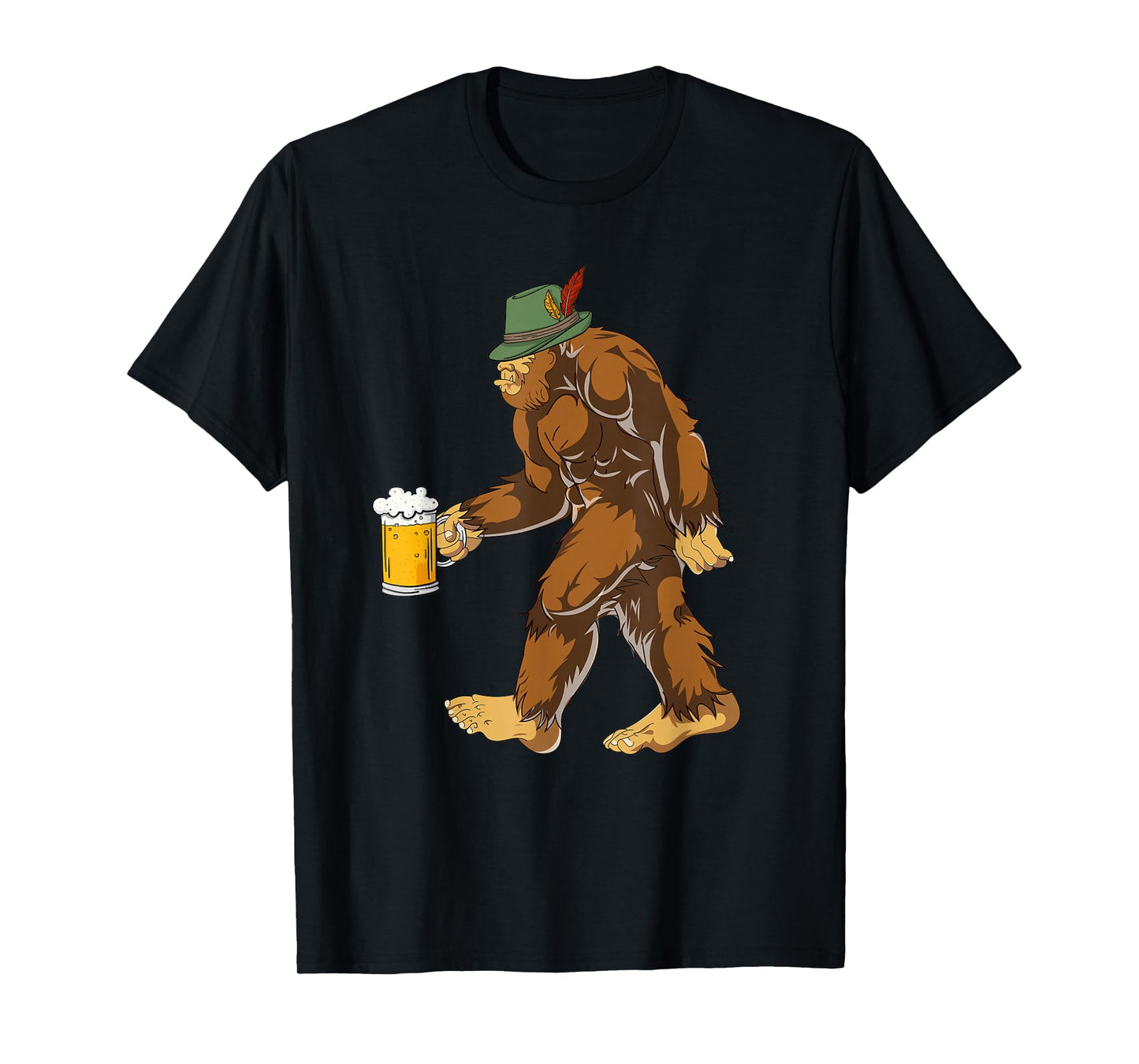 German Bigfoot Lederhosen Funny Beer Oktoberfest T-Shirt