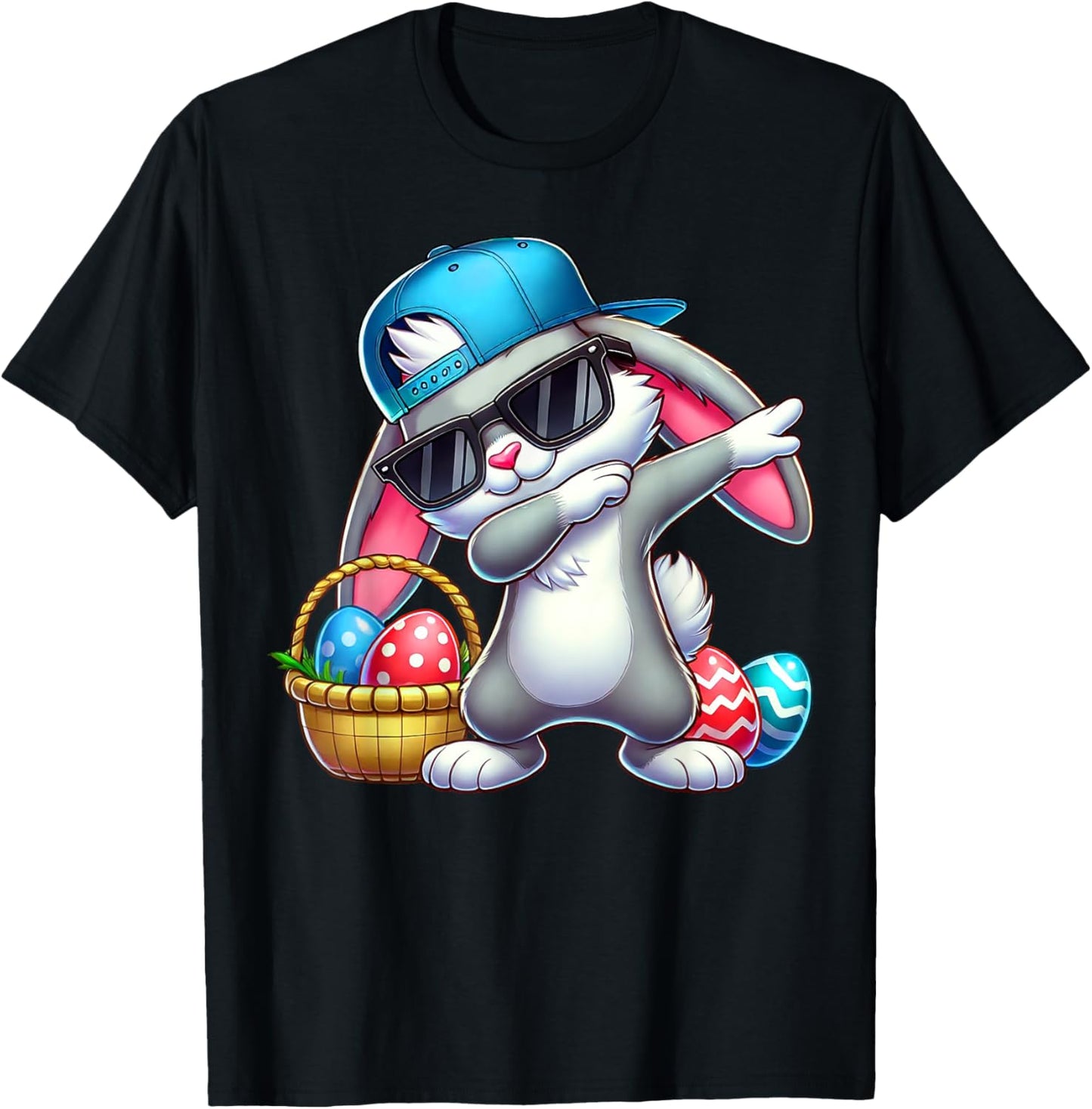 Funny Dabbing Rabbit Easter Eggs Dab Boys Girls Kids Bunny T-Shirt