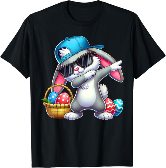 Funny Dabbing Rabbit Easter Eggs Dab Boys Girls Kids Bunny T-Shirt