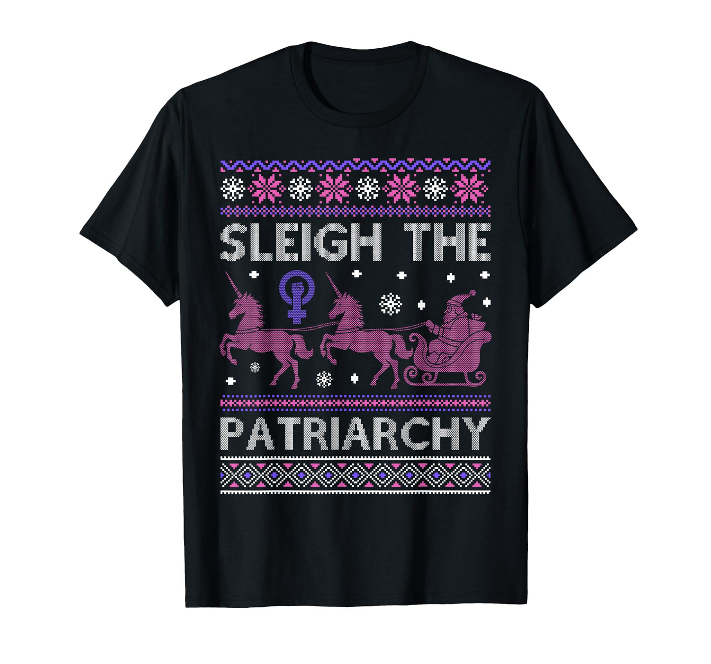 Sleigh The Patriarchy Feminist Unicorn T-Shirt